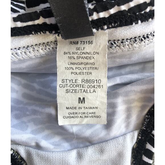 Kenneth Cole Reaction Zebra Triangle Ruffle Tankini Bathing Suit Regular Size M - Picture 5 of 8